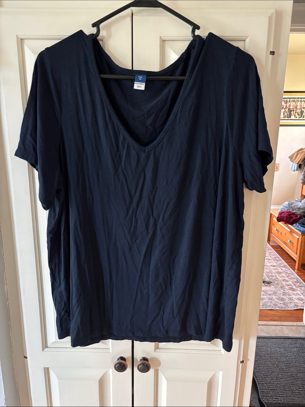 Old Navy Navy V-Neck Short Sleeve Tee